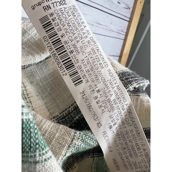 ZARA Shacket Jacket Green Plaid Overshirt Button Front Shirt XS Extra Small - Picture 4 of 12